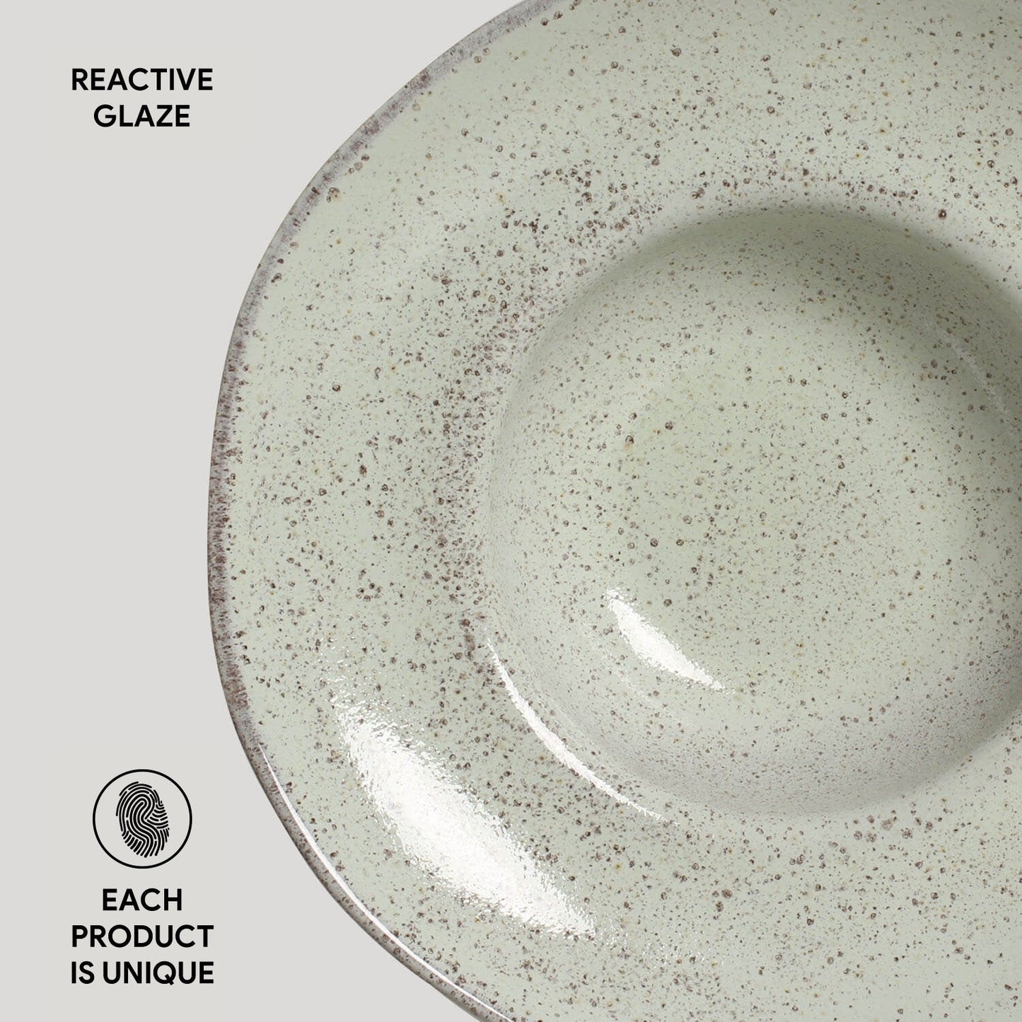 Porto Brasil PISTACHE DEEP RIM PLATE STONEWARE dia. 11.02x2.56" SKU: '12014108801