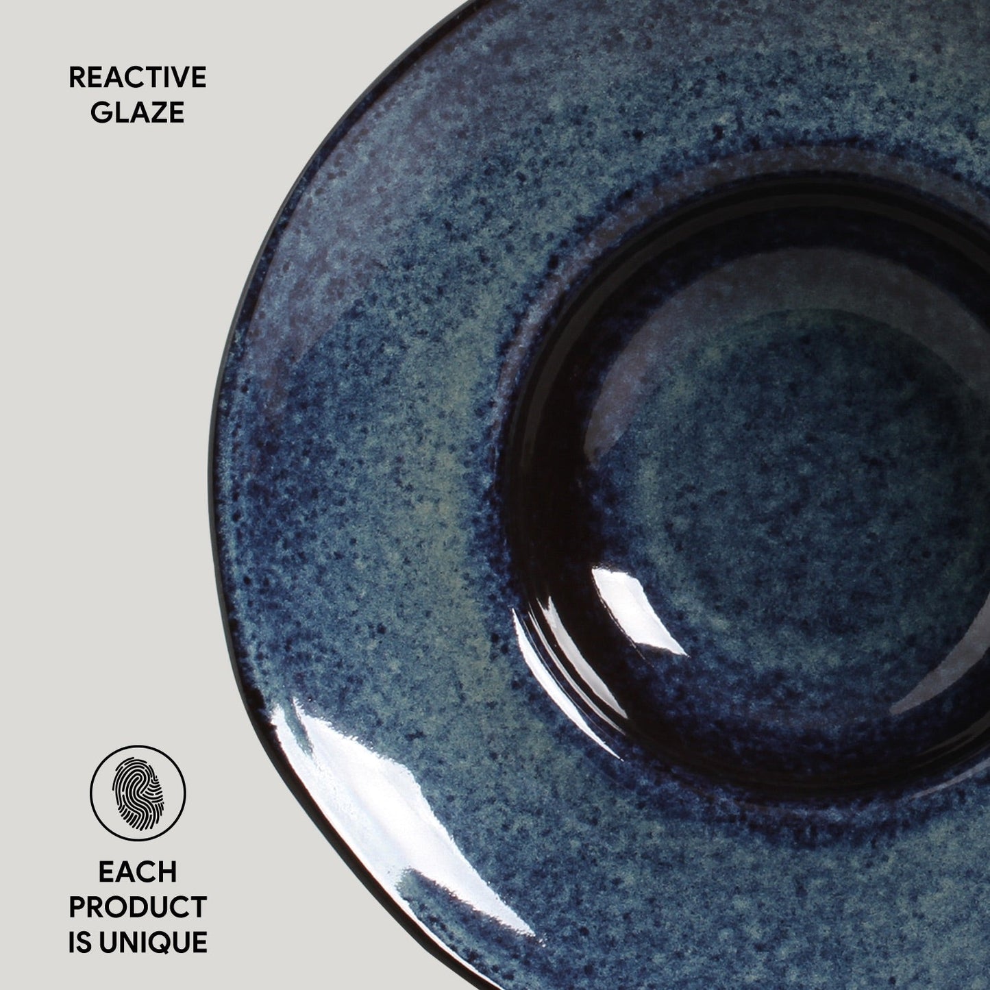 Porto Brasil DENIM DEEP RIM PLATE STONEWARE dia. 11.02x2.56" SKU: '12014113001