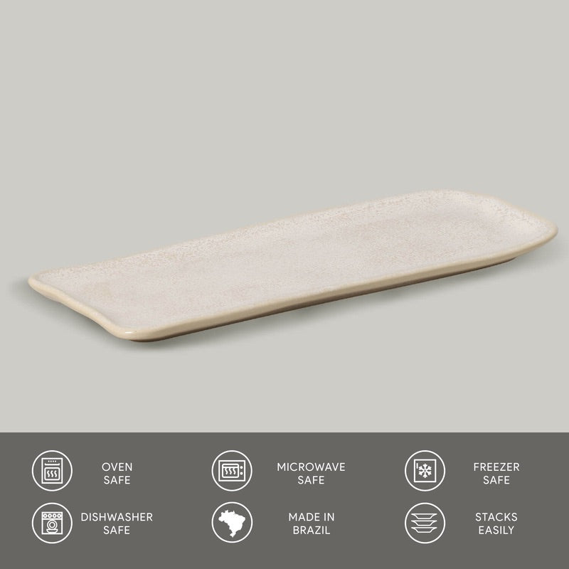 Porto Brasil LATTE RECTANGULAR PR MEDIUM ORGANIC STONEWARE dia. 12.99x5.12" SKU: '14014108501