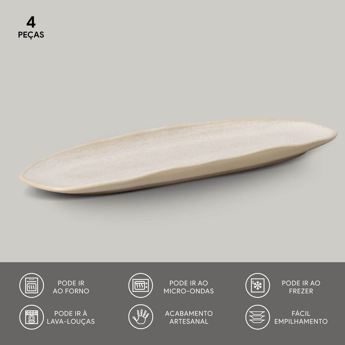 Porto Brasil LATTE SHALLOW OVAL PR LARGE ORGANIC STONEWARE dia. 14.17x5.12" SKU: '14214108501