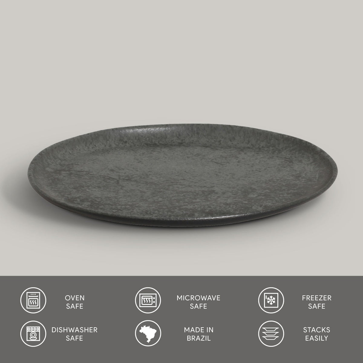 Porto Brasil CHROMIUM DESSERT PLATE BIO STONEWARE dia. 7.68" SKU: '1431115901