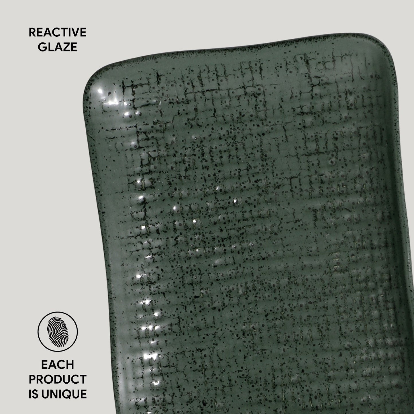 Porto Brasil GREENERY RECTANGULAR PR JUTA STONEWARE dia. 7.08x5.51" SKU: '15064106501