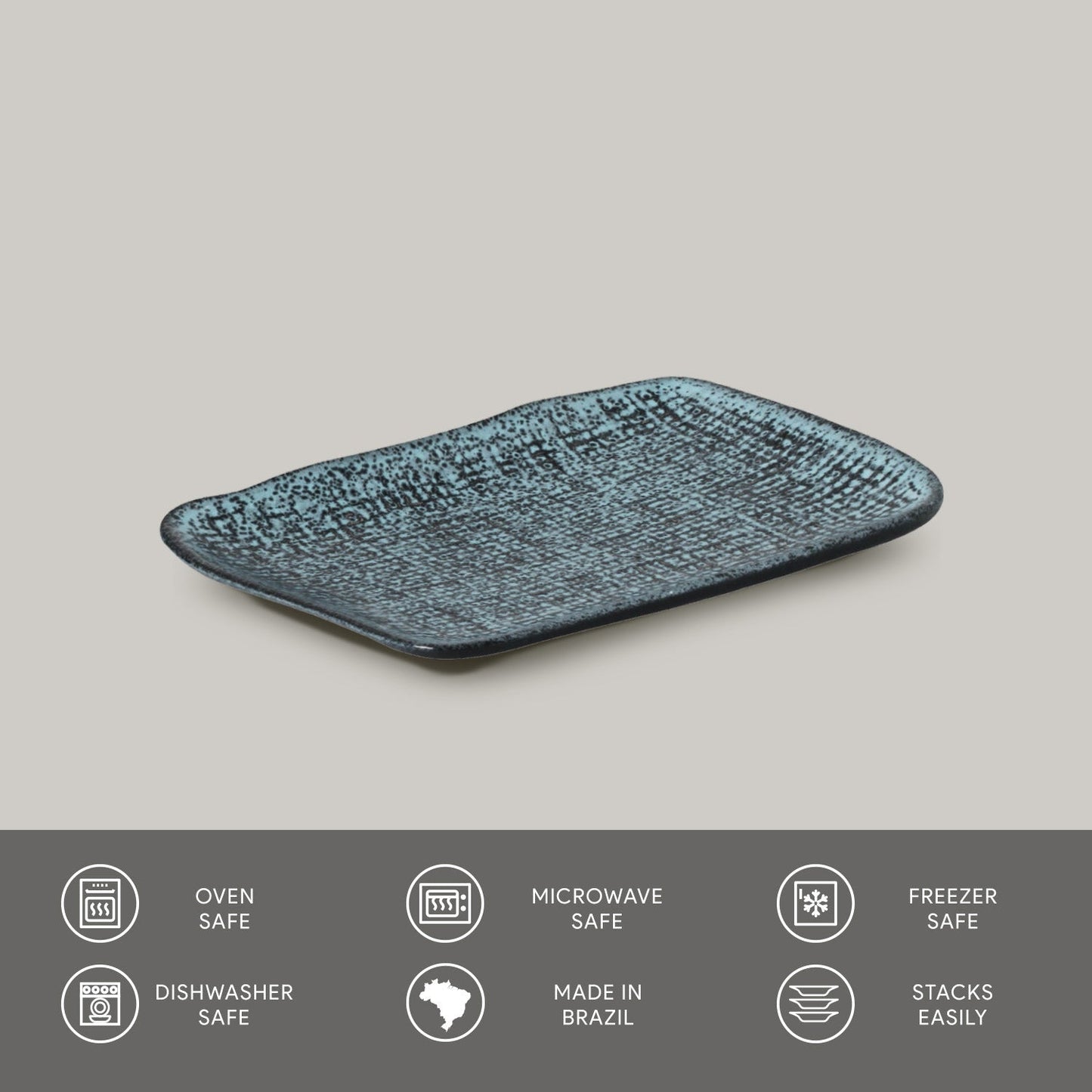 Porto Brasil NIGHT SKY RECTANGULAR PR JUTA STONEWARE dia. 7.08x5.51" SKU: '1506477201