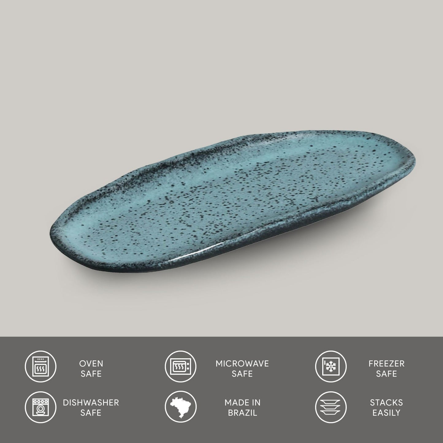 Porto Brasil NIGHT SKY SHALLOW OVAL PR ORGANIC STONEWARE dia. 6.5x3.15" SKU: '1521477201