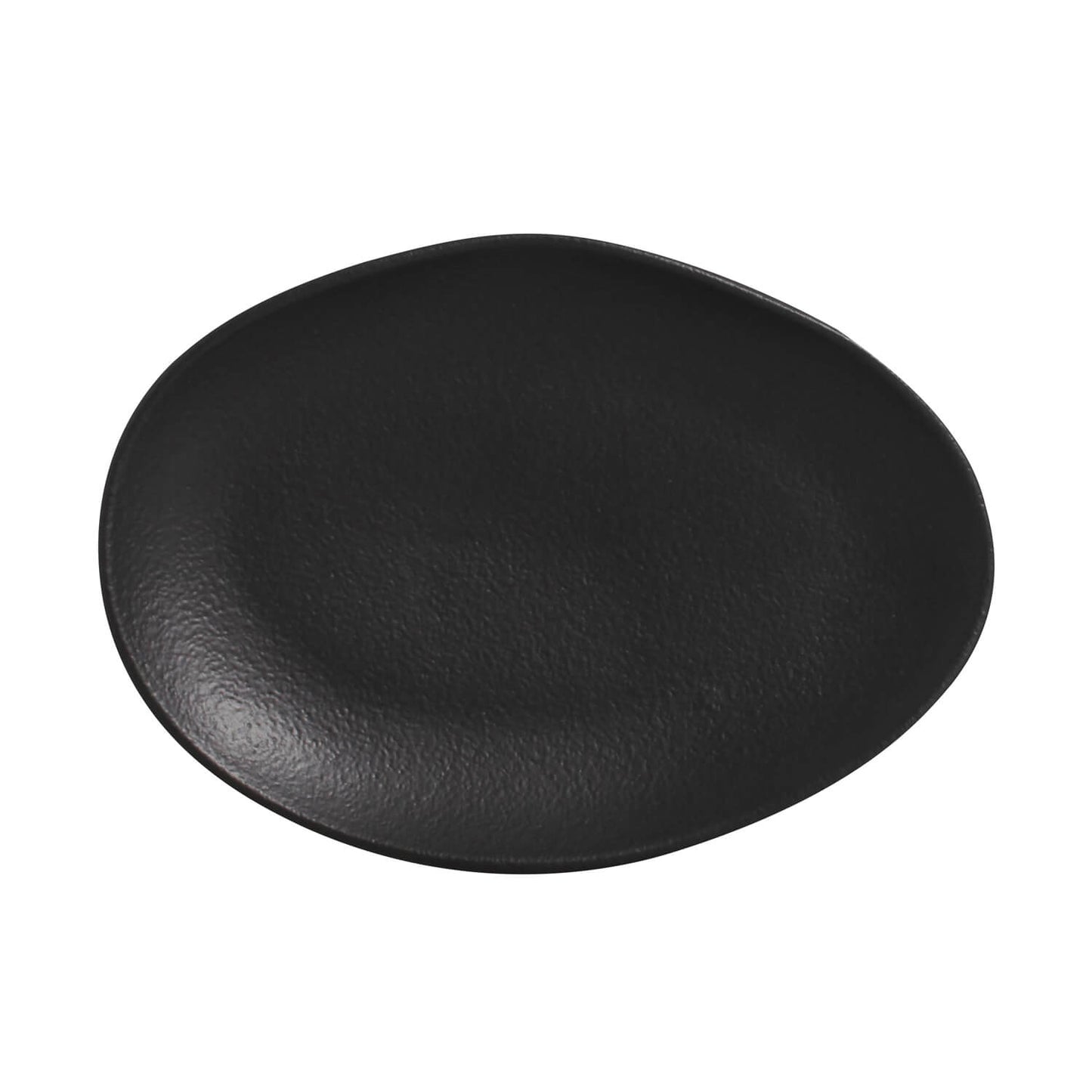 Porto Brasil MATTE BLACK OVAL DESSERT PLATE ORGANIC STONEWARE dia. 8.86" SKU: '1541473901