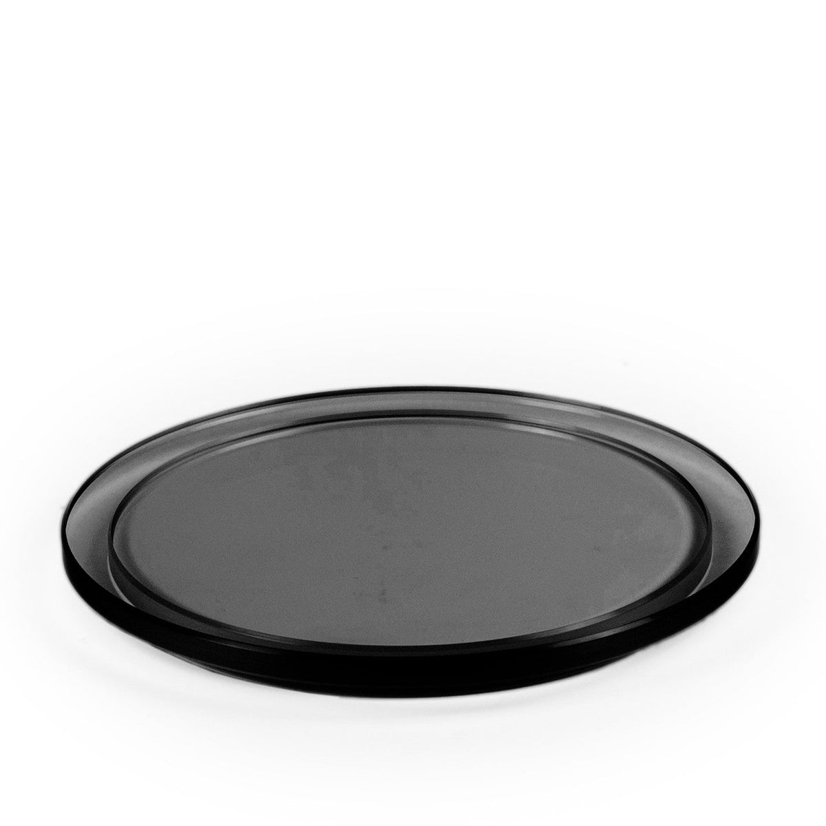 Tilt Round Black Glass Plinth