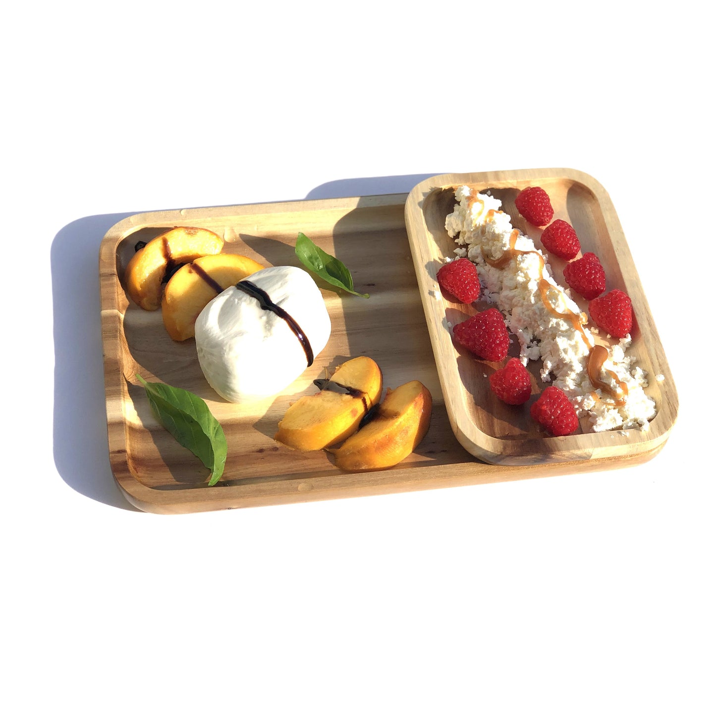 2 Rectangle Acacia platters party serving set (12” and 8”) WL-555045