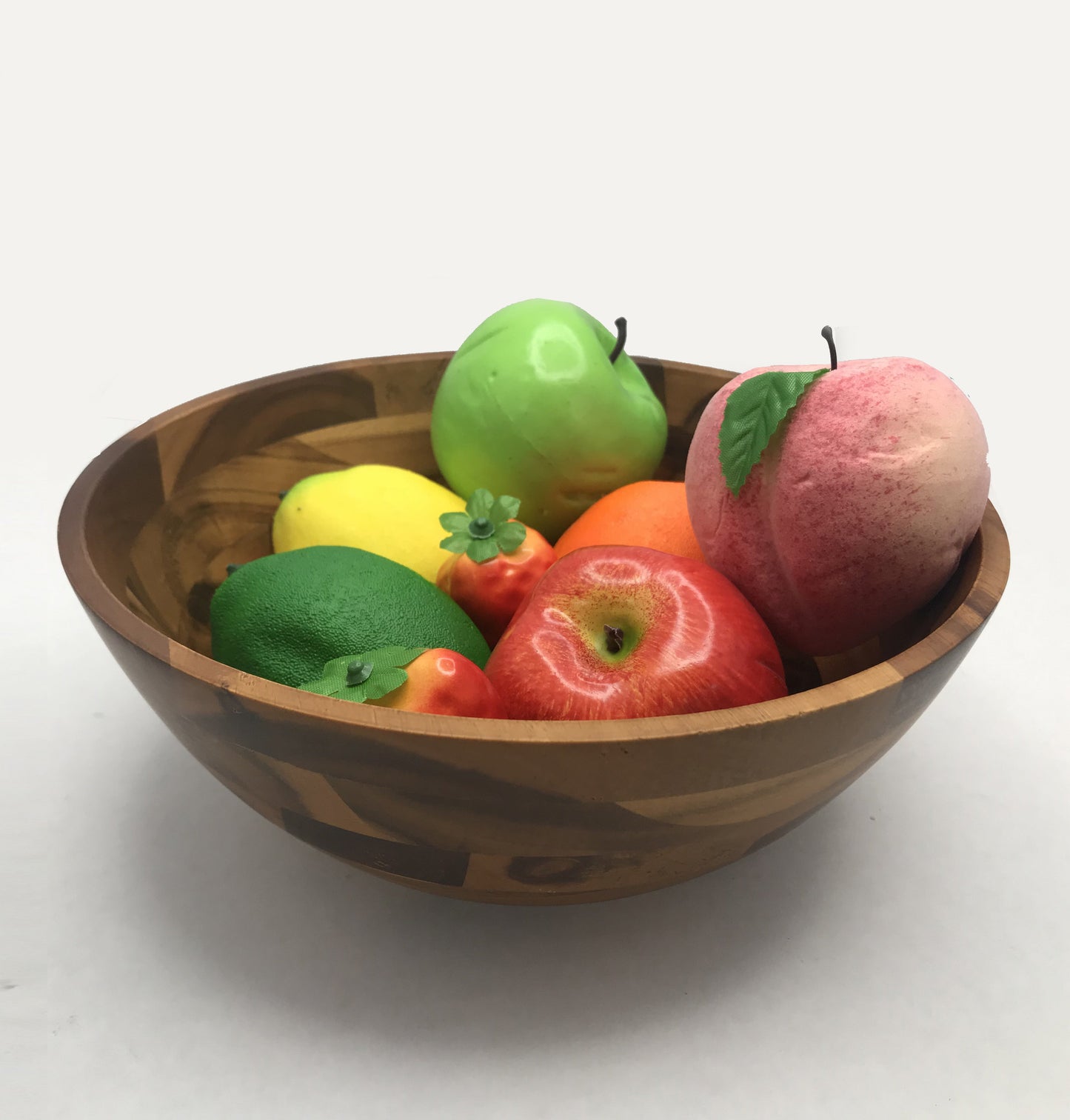 Zavis Green Acacia Wood Round Salad Bowl 10" | Dishwasher Safe