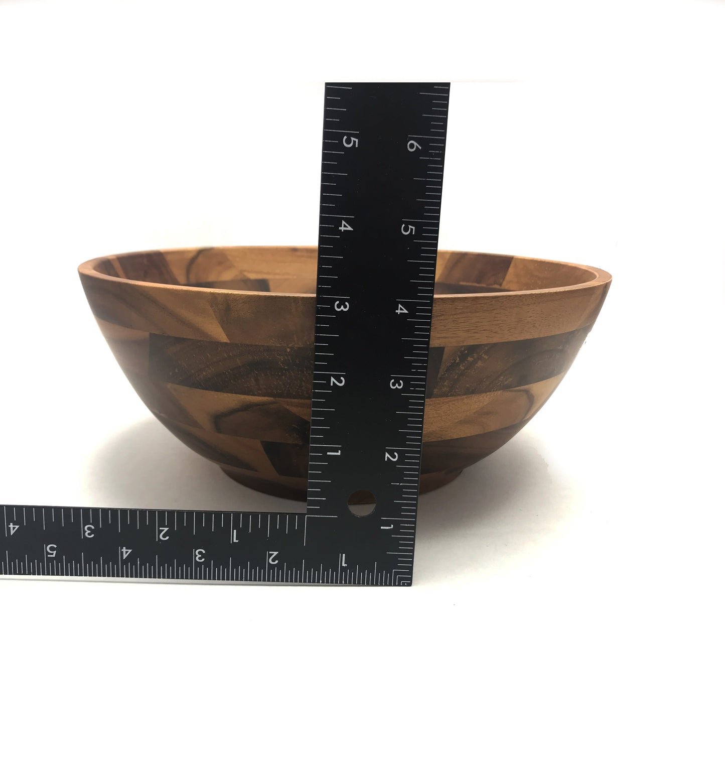 Zavis Green Acacia Wood Round Salad Bowl 10" | Dishwasher Safe