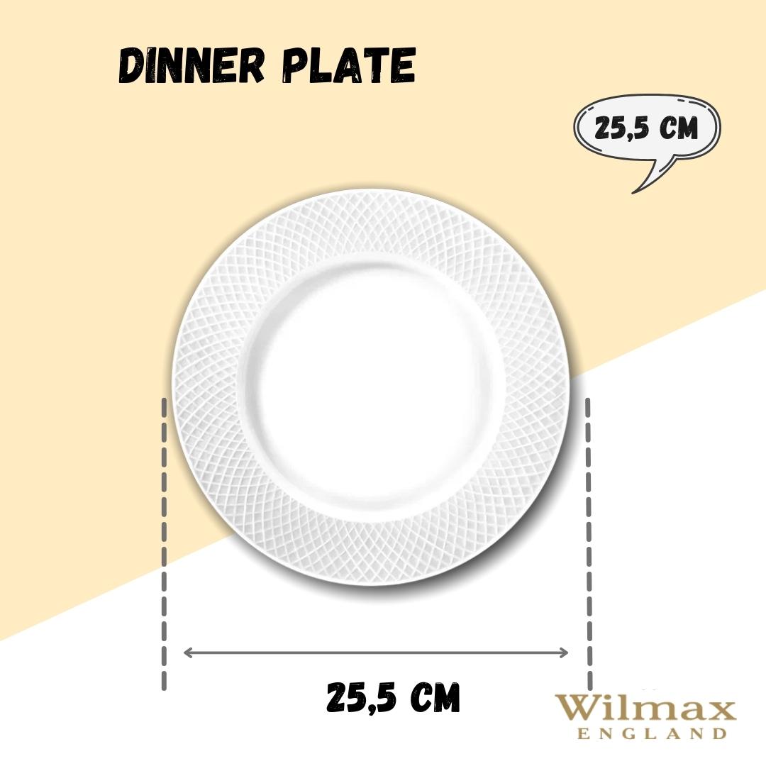 White Dinner Plate With Embossed Wide Rim 10" inch |