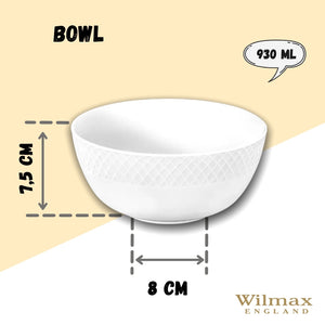 White Bowl 6.5" inch | 16 Cm 31 Fl Oz | 930 Ml
