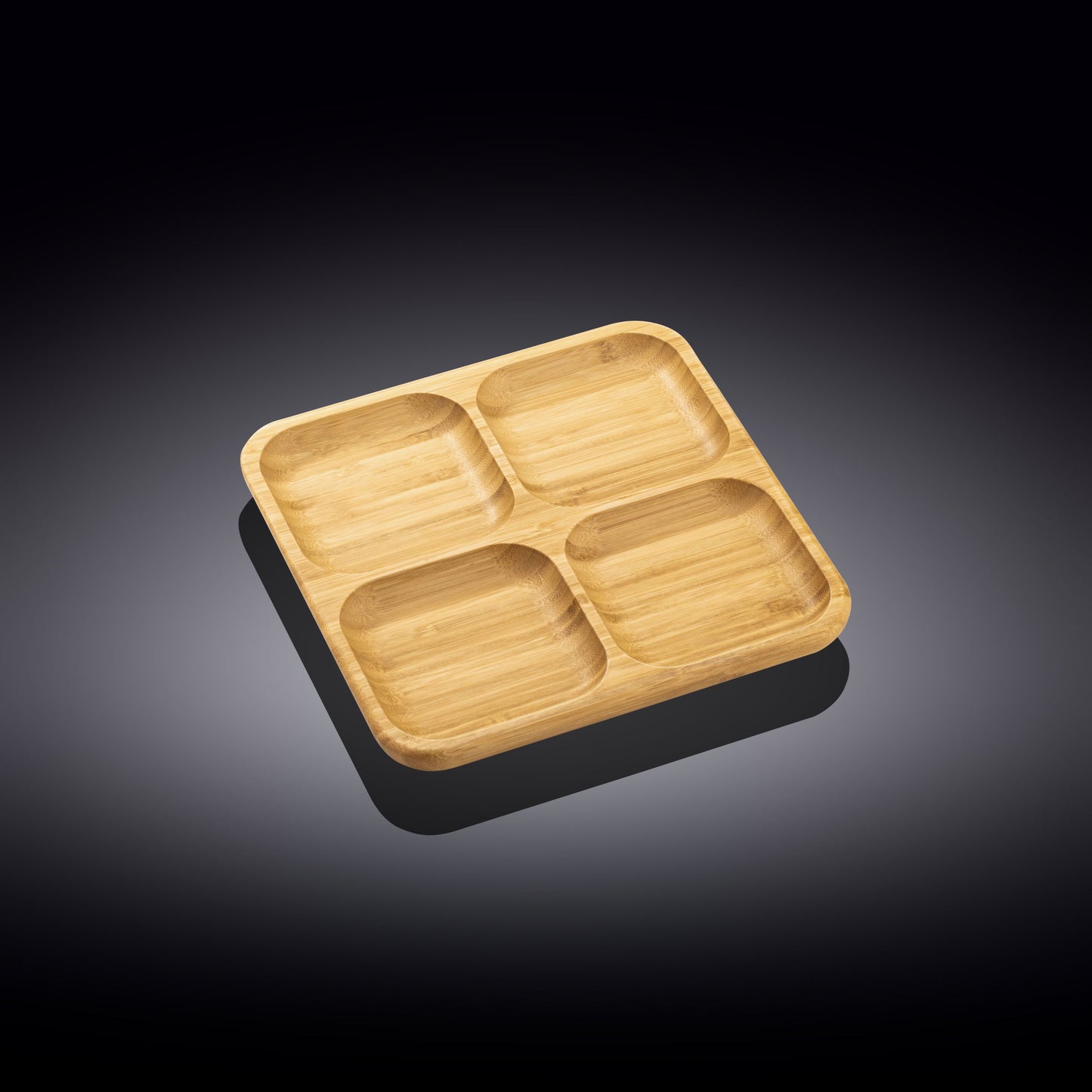 Natural Bamboo Square Divided Dish 8.5" X 8.5" WL-771220/A