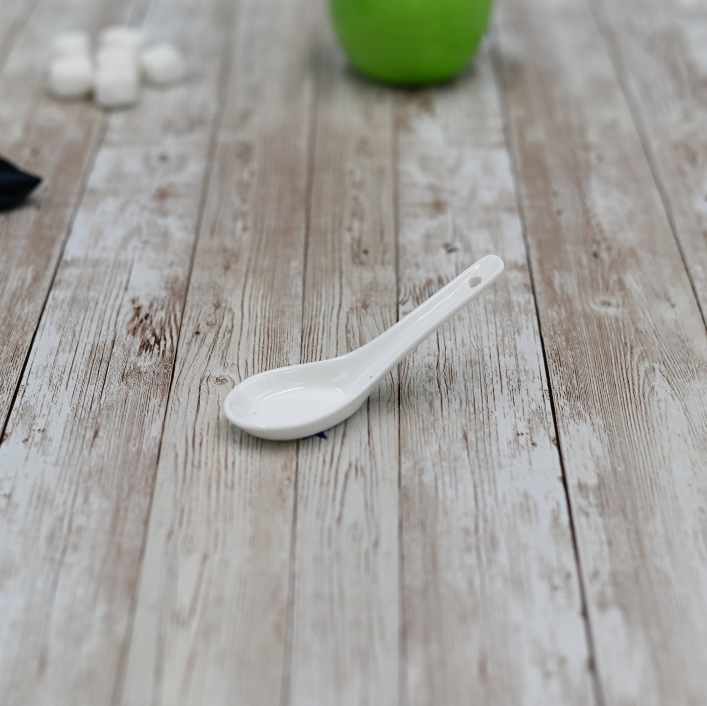 Fine Porcelain And Bamboo Serving Tray Combo Set With 12 Single Shooter Spoons