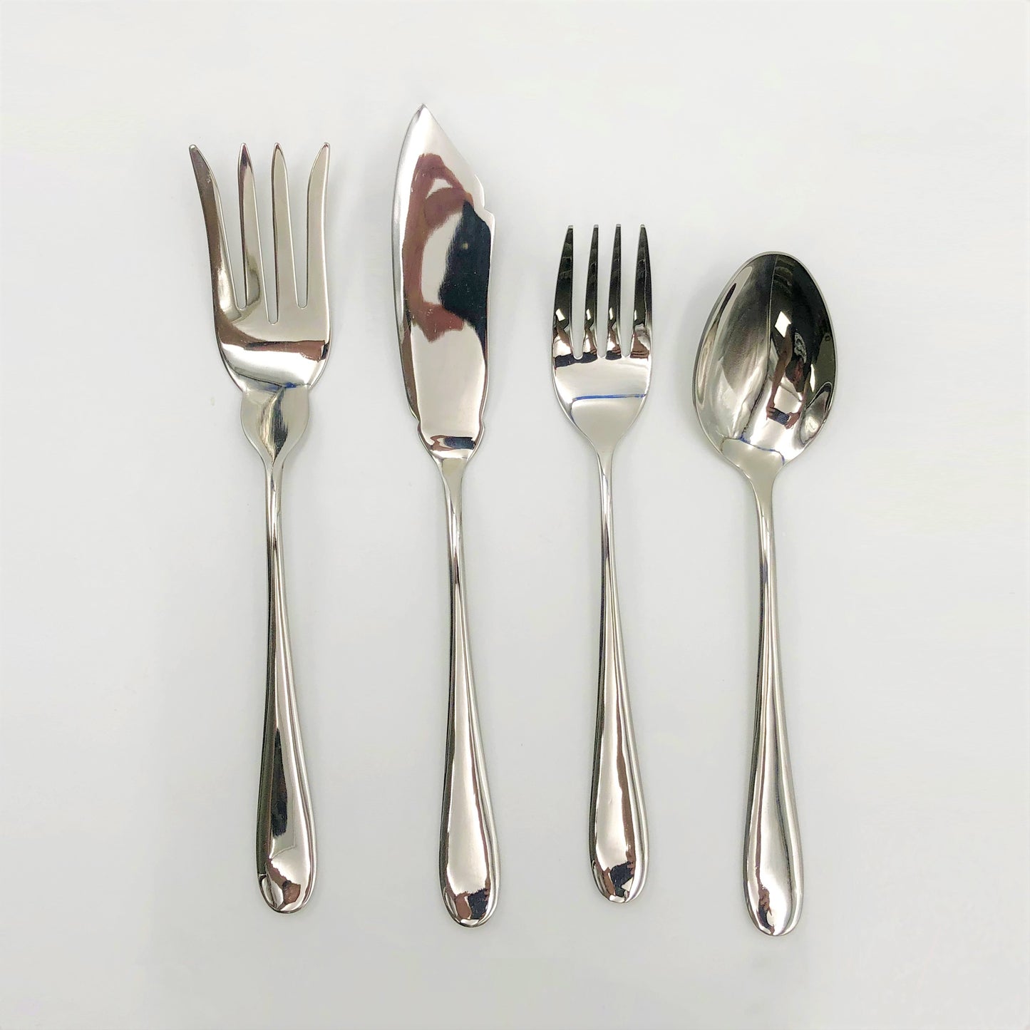 Stainless Steel Four (4) Piece Large Serving Set Great For Entertaining WL-555052
