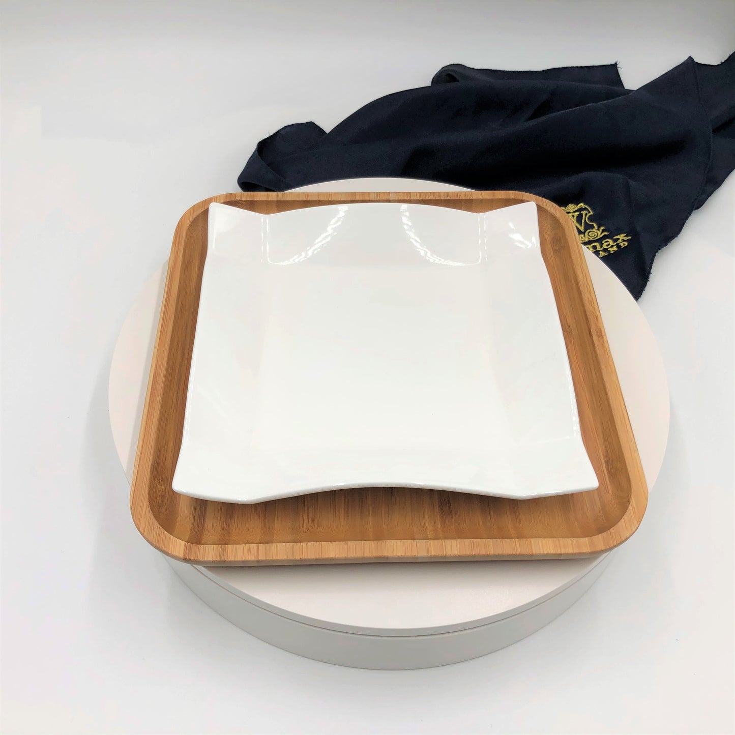 Square Bamboo And Fine Porcelain Contemporary Dinnerware Set WL-555077