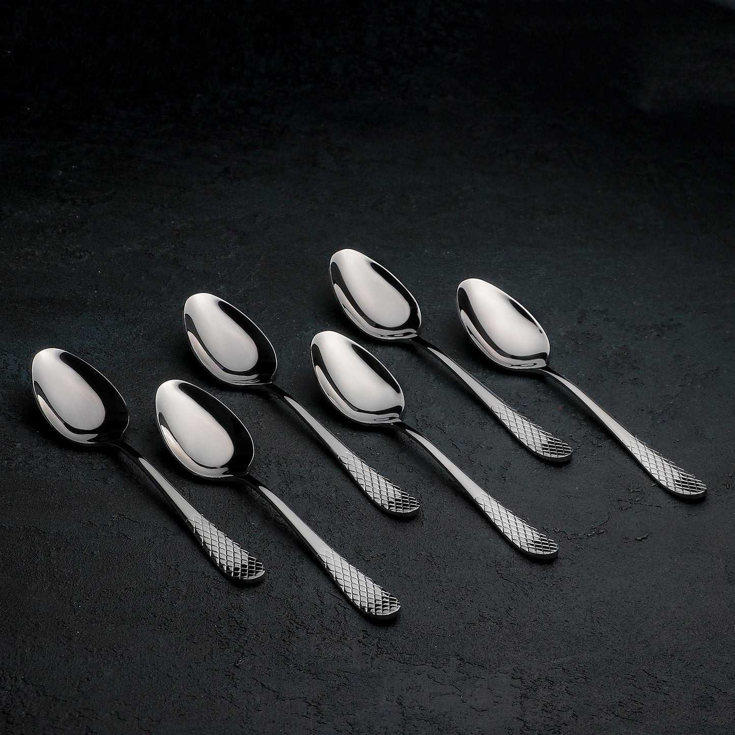 High Polish Stainless Steel Dinner Spoon 8" | 21 Cm Set Of 6 In Gift Box WL-999202/6C
