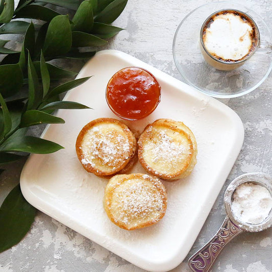 Pancakes with Apricot-Bourbon Sauce