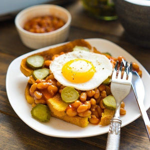 Quick Morning Beans and Fried Eggs Recipe