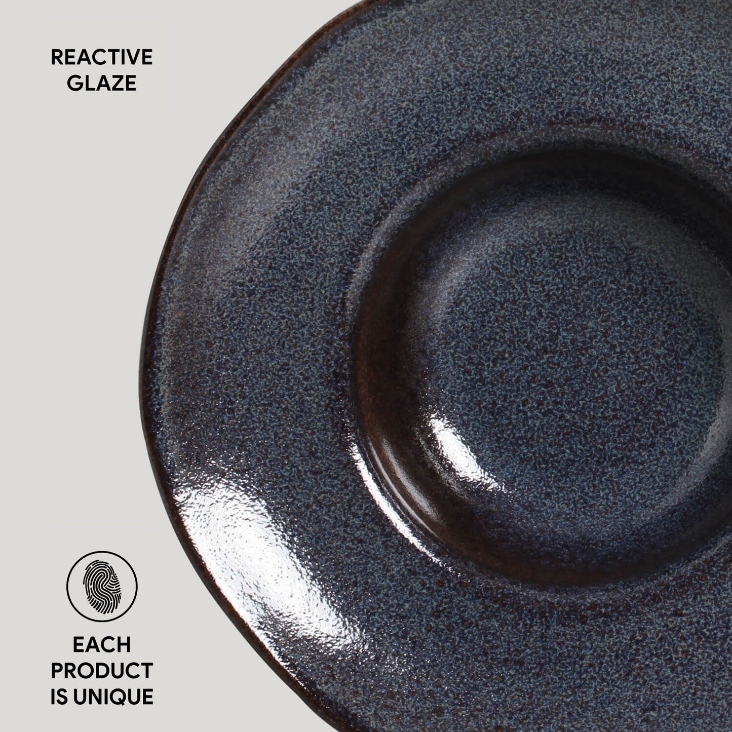 Porto Brasil TITANIUM DEEP RIM PLATE  STONEWARE dia. 11.02x2.56"  SKU: '12014109401