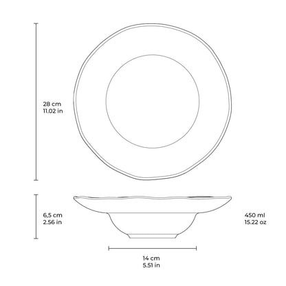 Porto Brasil DUST DEEP RIM PLATE  STONEWARE dia. 11.02x2.56"  SKU: '12014115801