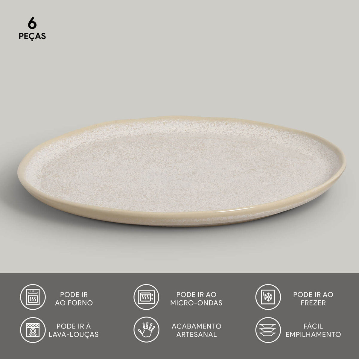 Porto Brasil LATTE DINNER PLATE BIO STONEWARE dia. 10.83"  SKU: '1231108501