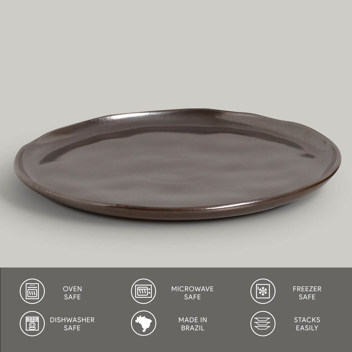 Porto Brasil METALLICA DINNER PLATE BIO STONEWARE dia. 11.42"  SKU: '1231109302
