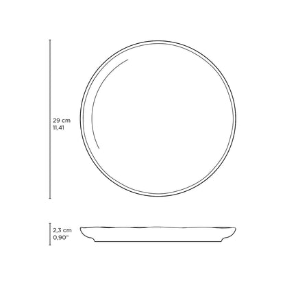 Porto Brasil MATTE BLACK DINNER PLATE BIO STONEWARE dia. 11.42"  SKU: '123173902
