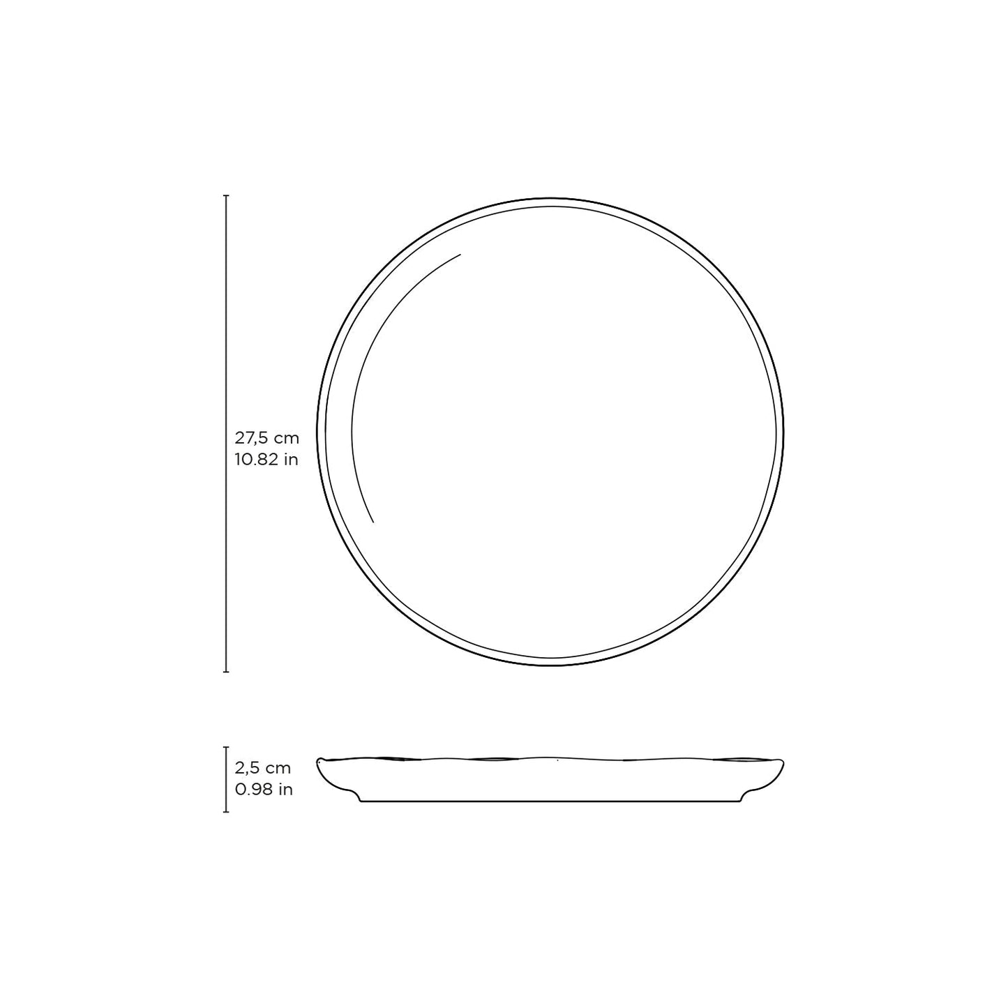 Porto Brasil AMBER DINNER PLATE BIO STONEWARE dia. 10.83"  SKU: '123177101