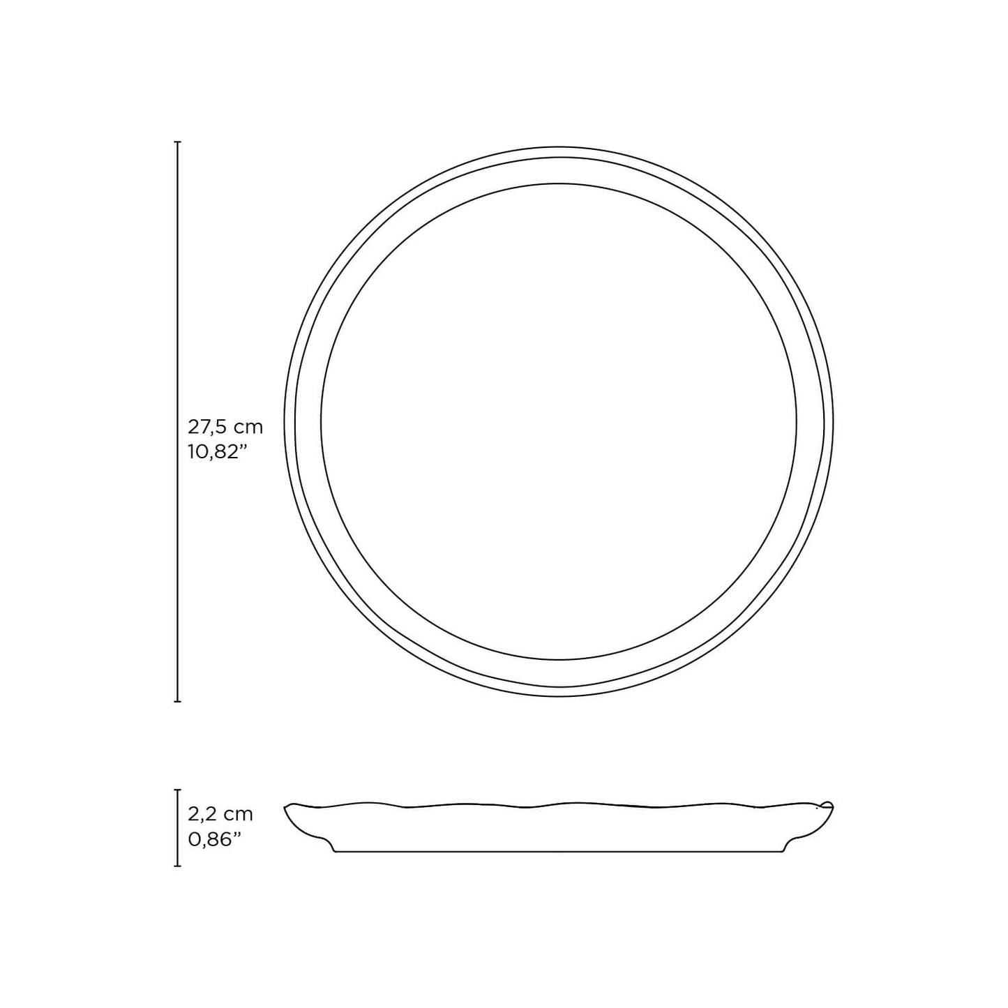 Porto Brasil LATTE LINHAS DINNER PLATE STONEWARE dia. 10.83"  SKU: '1261108501