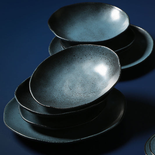 Porto Brasil NIGHT SKY SOUP PLATE ORGANIC STONEWARE dia. 8.35"  SKU: '131481301