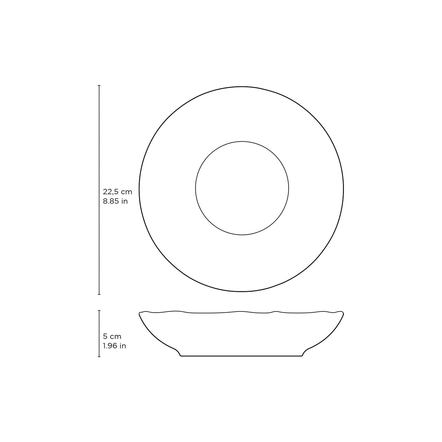 Porto Brasil LATTE SOUP PLATE BIO STONEWARE dia. 8.86"  SKU: '1331108501
