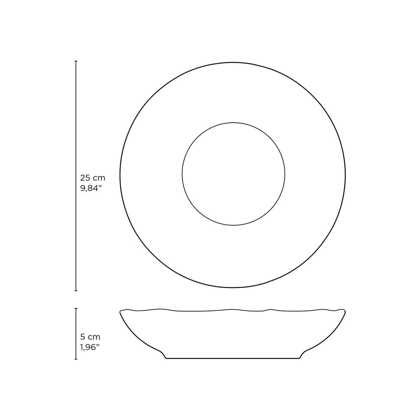 Porto Brasil TITANIUM SOUP PLATE BIO STONEWARE dia. 9.84"  SKU: '1331109402
