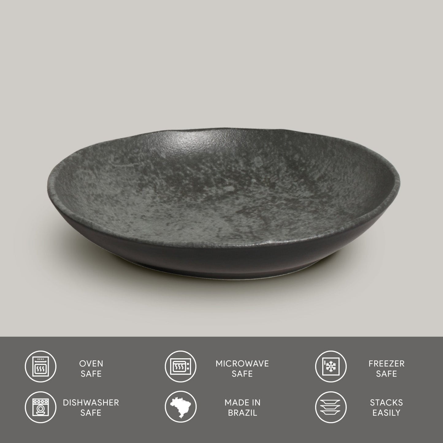 Porto Brasil CHROMIUM SOUP PLATE BIO STONEWARE dia. 9.84"  SKU: '1331115902