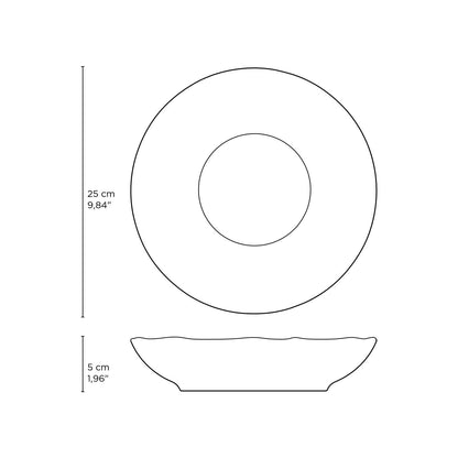 Porto Brasil MATTE BLACK SOUP PLATE BIO STONEWARE dia. 9.84"  SKU: '133173902