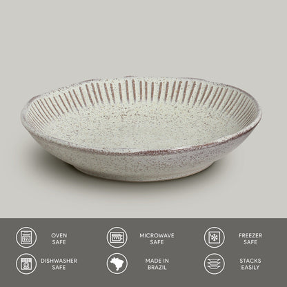 Porto Brasil PISTACHE LINHAS SOUP PLATE STONEWARE dia. 8.86"  SKU: '1361108801