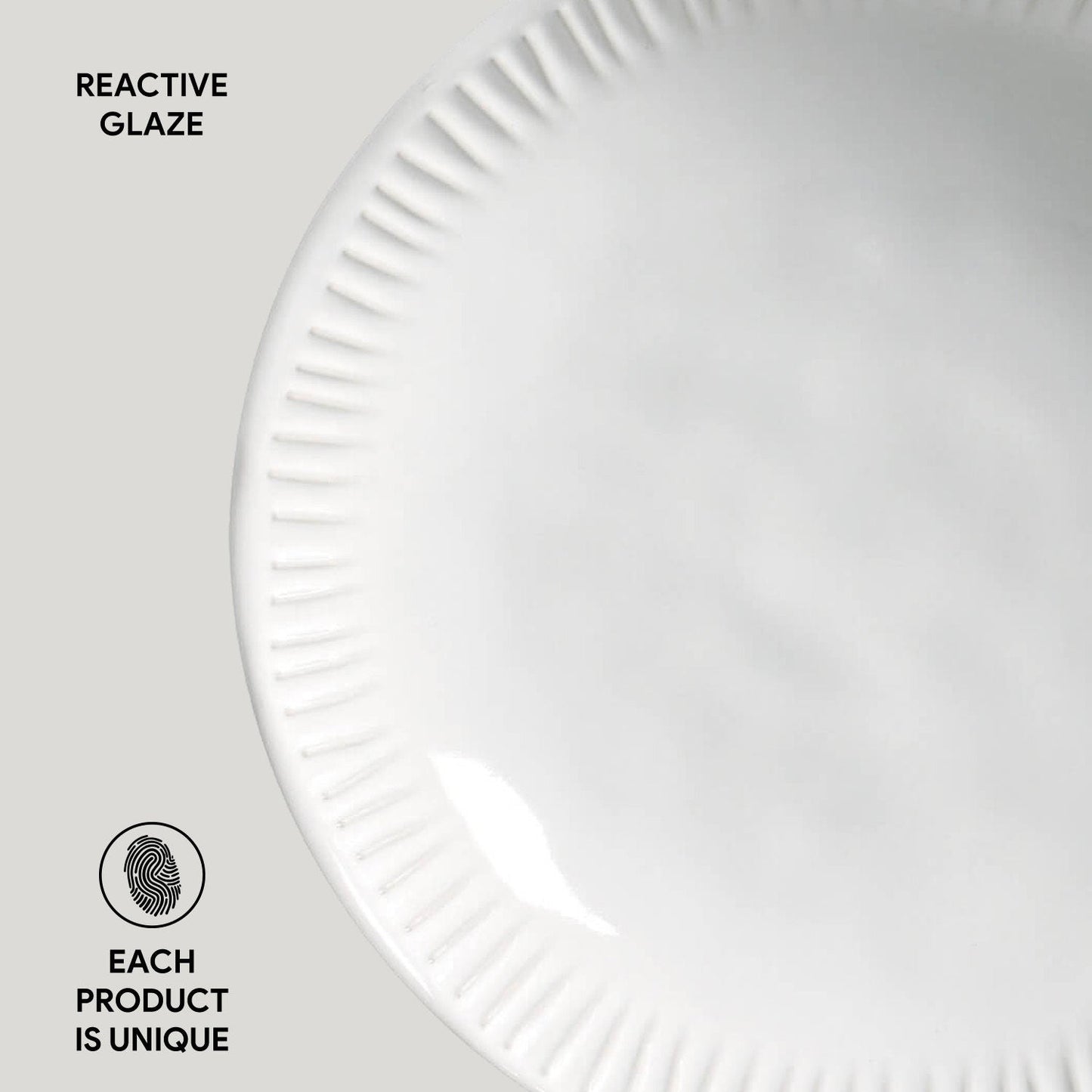 Porto Brasil NEW WHITE LINHAS SOUP PLATE STONEWARE dia. 8.86"  SKU: '1361119801