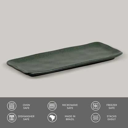 Porto Brasil GREENERY RECTANGULAR PR MEDIUM ORGANIC STONEWARE dia. 12.99x5.12"  SKU: '14014106501