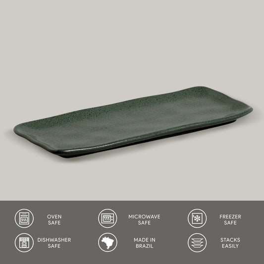 Porto Brasil GREENERY RECTANGULAR PR MEDIUM ORGANIC STONEWARE dia. 12.99x5.12"  SKU: '14014106501