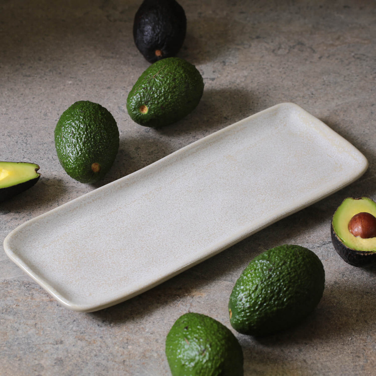 Porto Brasil LATTE RECTANGULAR PR MEDIUM ORGANIC STONEWARE dia. 12.99x5.12"  SKU: '14014108501