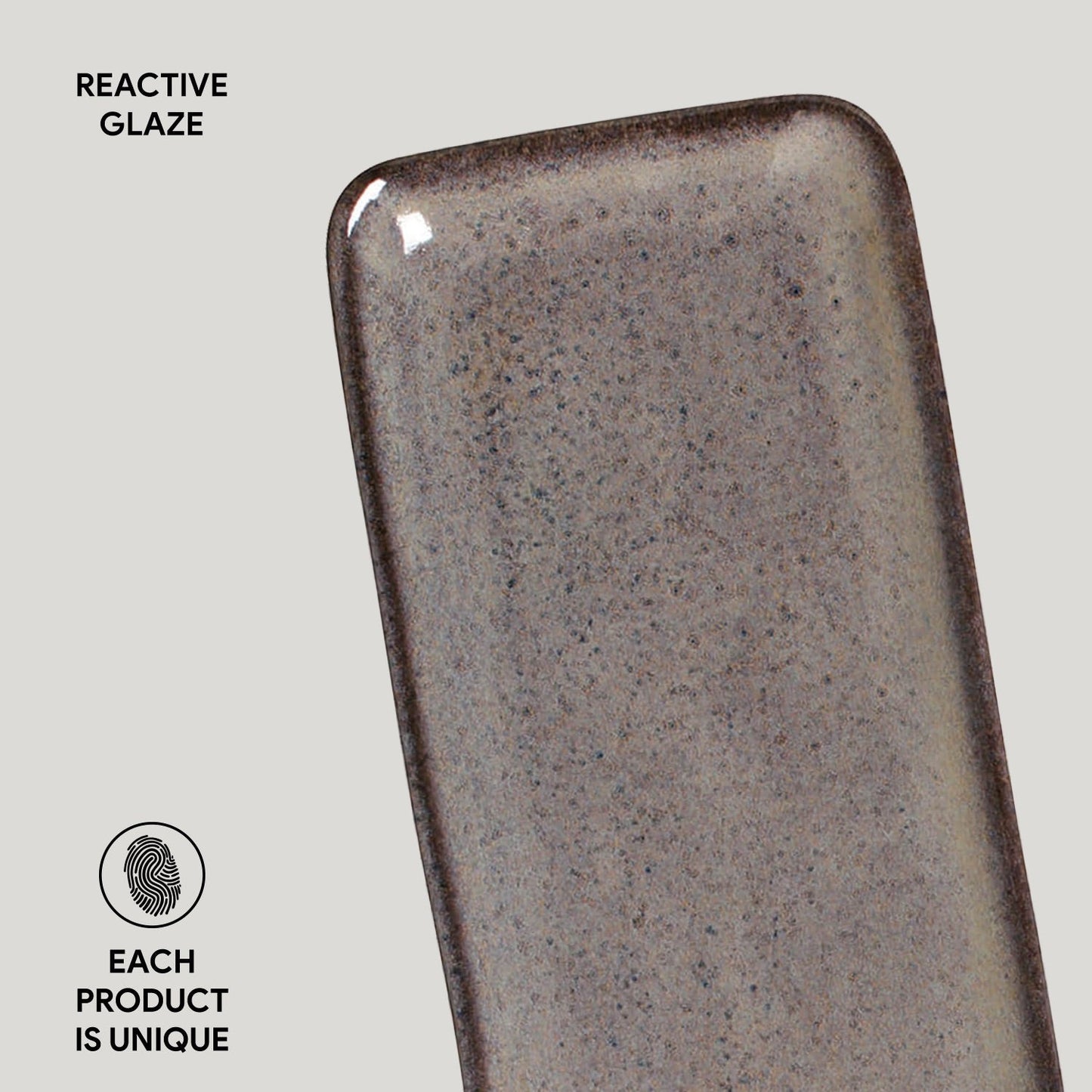 Porto Brasil TOURMALINE RECTANGULAR PR MEDIUM ORGANIC STONEWARE dia. 12.99x5.12"  SKU: '14014108901