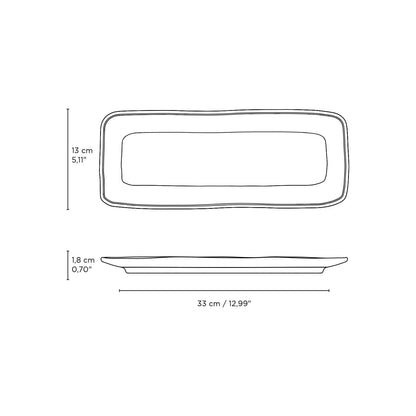 Porto Brasil TOURMALINE RECTANGULAR PR MEDIUM ORGANIC STONEWARE dia. 12.99x5.12"  SKU: '14014108901