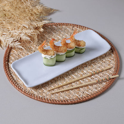 Porto Brasil NEW WHITE RECTANGULAR PR MEDIUM ORGANIC STONEWARE dia. 12.99x5.12"  SKU: '14014119801