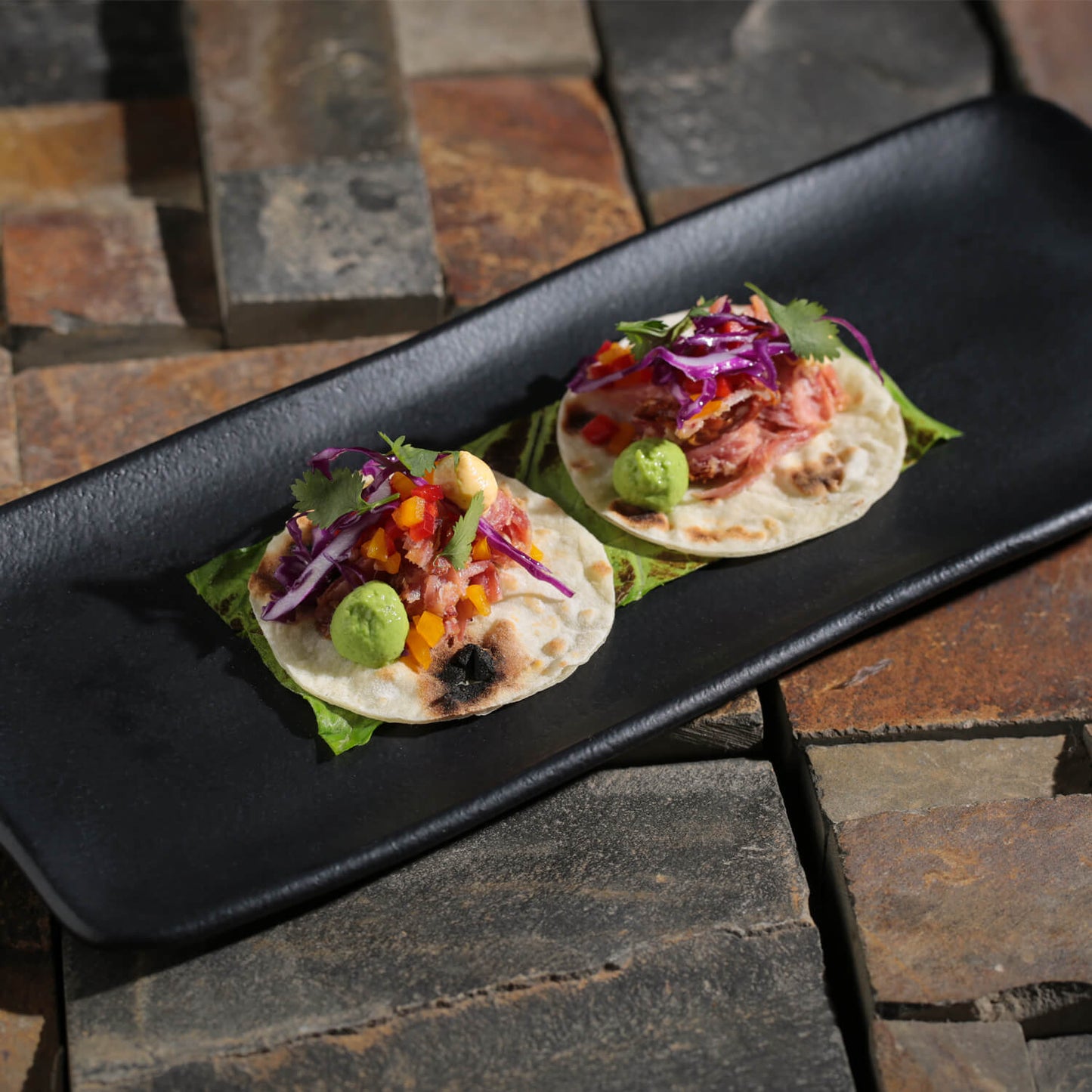Porto Brasil MATTE BLACK RECTANGULAR PR MEDIUM ORGANIC STONEWARE dia. 12.99x5.12"  SKU: '1401473901