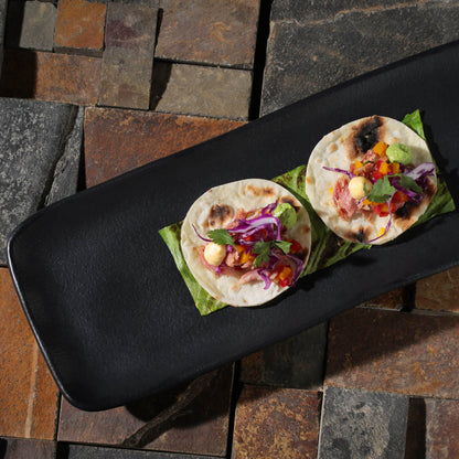 Porto Brasil MATTE BLACK RECTANGULAR PR MEDIUM ORGANIC STONEWARE dia. 12.99x5.12"  SKU: '1401473901