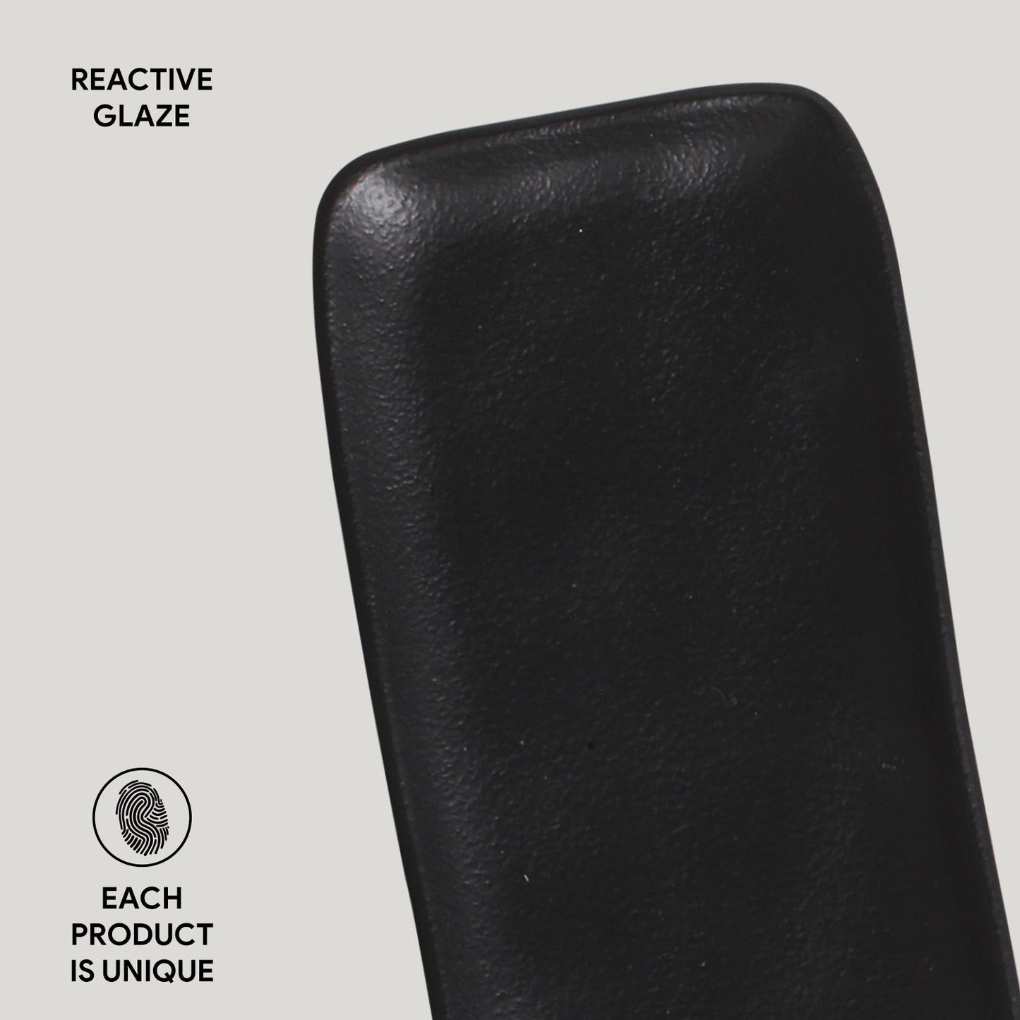 Porto Brasil MATTE BLACK RECTANGULAR PR MEDIUM ORGANIC STONEWARE dia. 12.99x5.12"  SKU: '1401473901