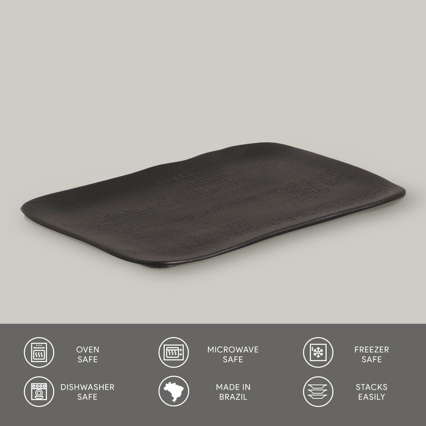 Porto Brasil MATTE BLACK RECTANGULAR PR MEDIUM JUTA dia. 10.63x6.3"  SKU: '1406473901