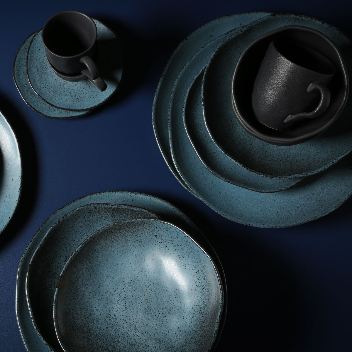 Porto Brasil NIGHT SKY DESSERT PLATE ORGANIC STONEWARE dia. 7.68"  SKU: '141481301