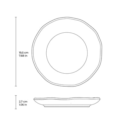 Porto Brasil NIGHT SKY DESSERT PLATE ORGANIC STONEWARE dia. 7.68"  SKU: '141481301