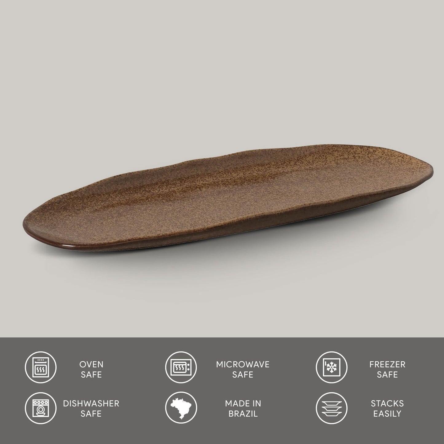 Porto Brasil DIJON SHALLOW OVAL PR LARGE ORGANIC STONEWARE dia. 14.17x5.12"  SKU: '14214105801