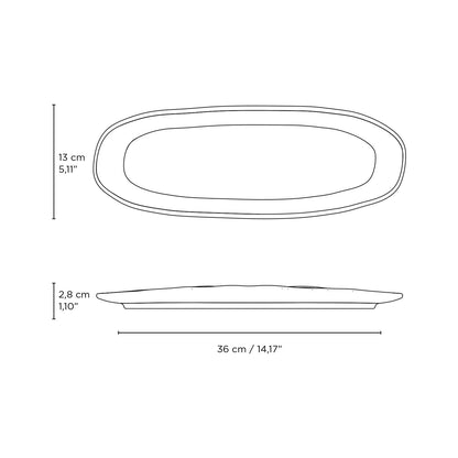 Porto Brasil GREENERY SHALLOW OVAL PR LARGE ORGANIC STONEWARE dia. 14.17x5.12"  SKU: '14214106501